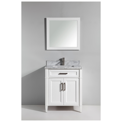 Vanity Art Bathroom Vanities, Single Sink Vanities, Under 30, With Top and Sink, White, 728028402681, VA2030-W
