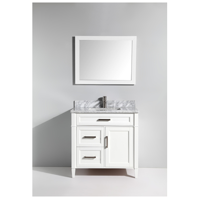 Vanity Art Bathroom Vanities, Single Sink Vanities, 30-40, With Top and Sink, White, 728028402896, VA2036-W