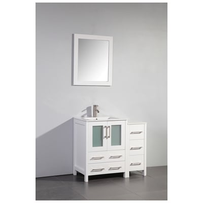 Bathroom Vanities Vanity Art White VA3024-36W 728028403152 Single Sink Vanities 30-40 25 
