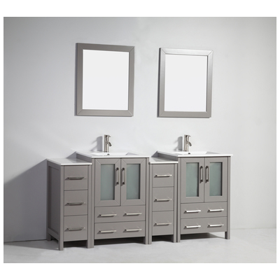 Bathroom Vanities Vanity Art Gray VA3024-72G 728028402957 Double Sink Vanities 70-90 25 