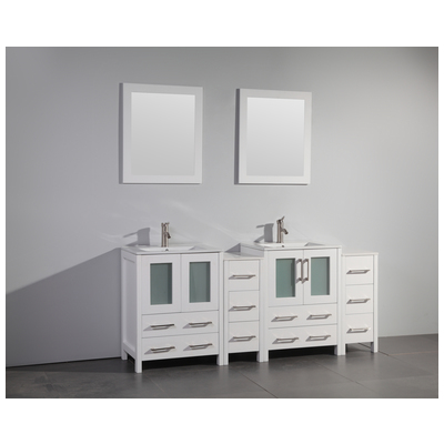 Vanity Art Bathroom Vanities, Double Sink Vanities, 70-90, White, 728028403459, VA3024-72W