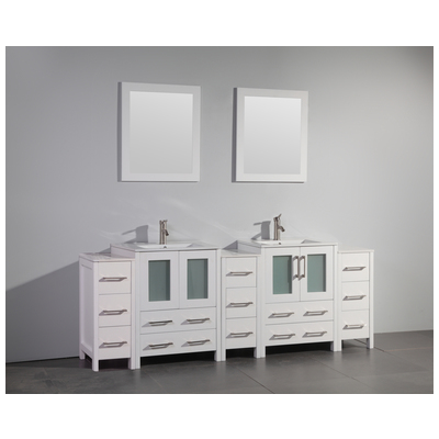Bathroom Vanities Vanity Art White VA3024-84W 728028403558 Double Sink Vanities 70-90 25 