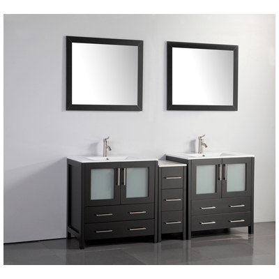 Vanity Art Bathroom Vanities, Double Sink Vanities, 70-90, Espresso, 728028403855, VA3030-72E