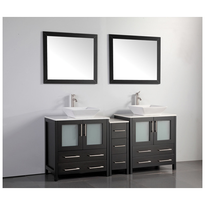 Bathroom Vanities Vanity Art Espresso VA3130-72E Double Sink Vanities 70-90 25 