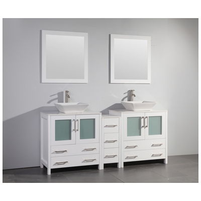 Bathroom Vanities Vanity Art White VA3130-72W Double Sink Vanities 70-90 25 