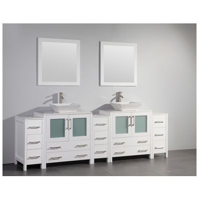 Vanity Art Bathroom Vanities, Double Sink Vanities, Over 90, White, VA3130-96W