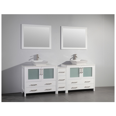 Vanity Art Bathroom Vanities, Double Sink Vanities, 70-90, White, Gray, Espresso, VA3136-84W