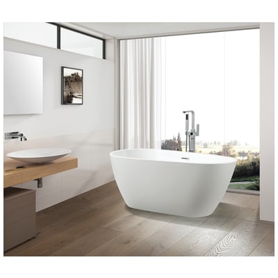 Free Standing Bath Tubs Vanity Art VA6515-L 610366388843 Acrylic Chrome 