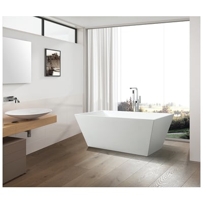 Free Standing Bath Tubs Vanity Art VA6813-L Acrylic Chrome 