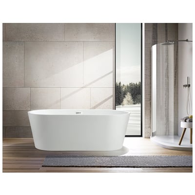 Free Standing Bath Tubs Vanity Art VA6815 728028403534 Acrylic Chrome 