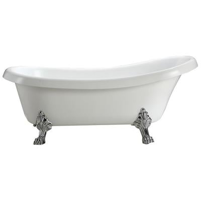 Free Standing Bath Tubs Vinnova Clermont Freestanding acrylic bathtub White Finish 212063-BAT-WH 600209228528 Whitesnow Acrylic 