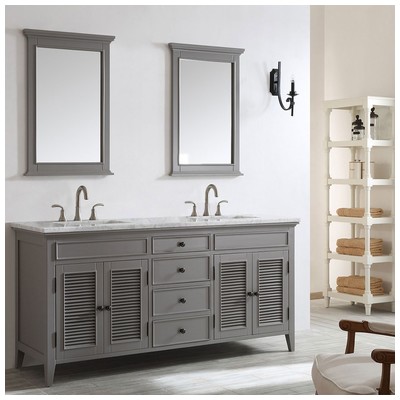 Bathroom Vanities Vinnova Piedmont Solid wood construction (Thail Grey Finish 708072-GR-CA 600209227194 Double Sink Vanities 70-90 Gray 25 