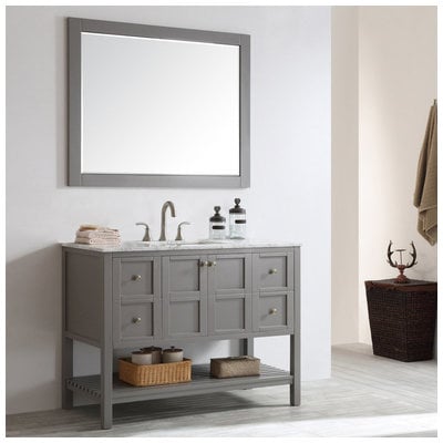 Bathroom Vanities Vinnova Florence Sturdy solid-oak/wood veneer c Grey Finish 713048-GR-CA 600209226852 Single Sink Vanities 40-50 Gray 25 