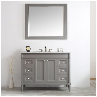 Bathroom Vanities Vinnova Catania Solid Oak Wood with Laminated Grey Finish 715048-GR-CA 600209227491 40-50 Gray 25 