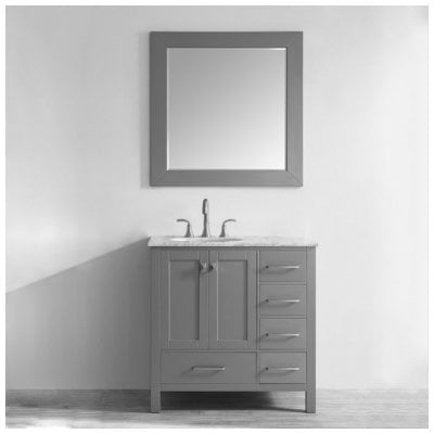 Bathroom Vanities Vinnova Gela Crafted of laminated solid woo Grey Finish 723036-GR-CA 600209226913 Single Sink Vanities 30-40 Gray 25 
