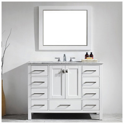 Bathroom Vanities Vinnova Gela Crafted of laminated solid woo White Finish 723048-WH-CA 600209226975 Single Sink Vanities 40-50 White 25 