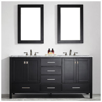 Bathroom Vanities Vinnova Gela Solid Oak Wood with Laminated Espresso Finish 723072-ES-CA 600209226562 Double Sink Vanities 70-90 Dark Brown 25 