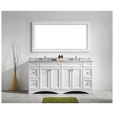 Bathroom Vanities Vinnova Naples Solid Oak Wood with Laminated White Finish 710072-WH-CA 600209225206 Naples Double Sink Vanities 70-90 White 25 