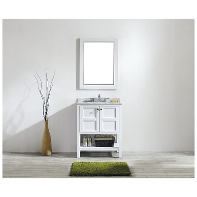 Bathroom Vanities Vinnova Florence Solid Oak Wood with Laminated White Finish 713030-WH-CA 600209225367 Florence Under 30 White 25 