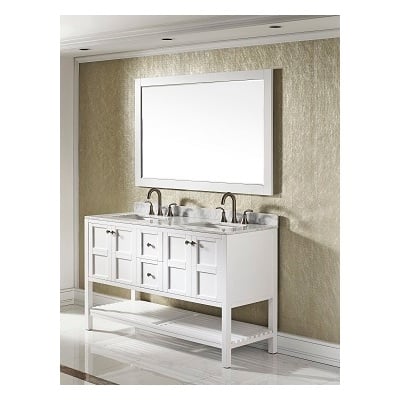 Bathroom Vanities Vinnova Florence Solid Oak Wood with Laminated White Finish 713060-WH-CA 600209225480 Florence Double Sink Vanities 50-70 White 25 