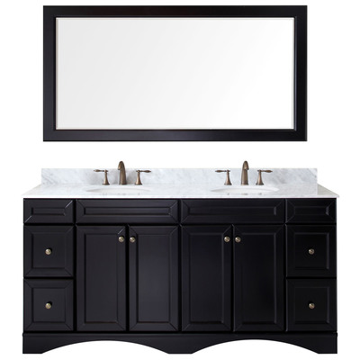 Virtu Bathroom Vanities, Double Sink Vanities, Dark Brown, Complete Vanity Sets, Dark, Transitional, Solid wood frame construction, Freestanding, Bathroom Vanity Set, 840166155622, ED-25072-WMRO-ES-002
