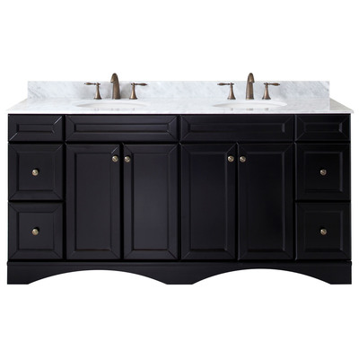Virtu Bathroom Vanities, Double Sink Vanities, Dark Brown, With Top and Sink, Dark, Transitional, Solid wood frame construction, Freestanding, Bathroom Vanity Set, 840166158920, ED-25072-WMRO-ES-002-NM