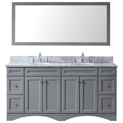 Virtu Bathroom Vanities, Double Sink Vanities, Gray, Complete Vanity Sets, Medium, Transitional, Solid wood frame construction, Freestanding, Bathroom Vanity Set, 840166155646, ED-25072-WMRO-GR-002