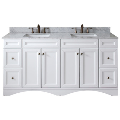 Virtu Bathroom Vanities, Double Sink Vanities, 70-90, Transitional, white, With Top and Sink, Light, Transitional, Solid wood frame construction, Freestanding, Bathroom Vanity Set, 840166135181, ED-25072-WMSQ-WH-NM