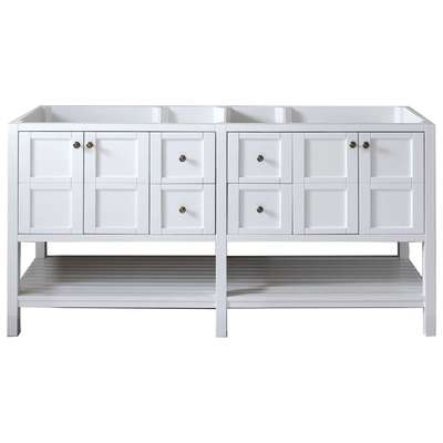 Bathroom Vanities Virtu Winterfell Solid wood frame construction White Light Freestanding ED-30072-CAB-WH 840166108161 Bathroom Vanity Cabinet 70-90 Transitional white Cabinets Only 25 