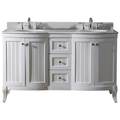 Virtu Bathroom Vanities, Double Sink Vanities, white, With Top and Sink, Light, Transitional, Solid wood frame construction, Freestanding, Bathroom Vanity Set, 840166158678, ED-52060-WMRO-WH-001-NM