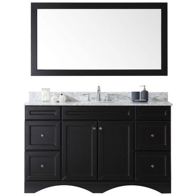 Virtu Bathroom Vanities, Single Sink Vanities, 50-70, Transitional, Dark Brown, Complete Vanity Sets, Dark, Transitional, Solid wood frame construction, Freestanding, Bathroom Vanity Set, 840166134801, ES-25060-WMRO-ES