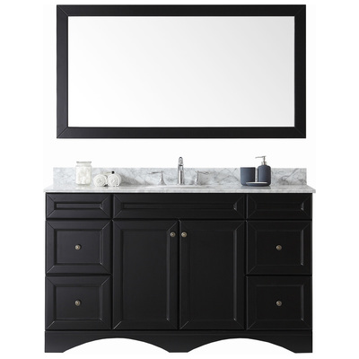 Virtu Bathroom Vanities, Single Sink Vanities, Dark Brown, Complete Vanity Sets, Dark, Transitional, Solid wood frame construction, Freestanding, Bathroom Vanity Set, 840166134849, ES-25060-WMRO-ES-001