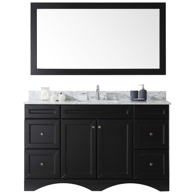 Virtu Bathroom Vanities, Single Sink Vanities, Dark Brown, Complete Vanity Sets, Dark, Transitional, Solid wood frame construction, Freestanding, Bathroom Vanity Set, 840166134863, ES-25060-WMSQ-ES-001