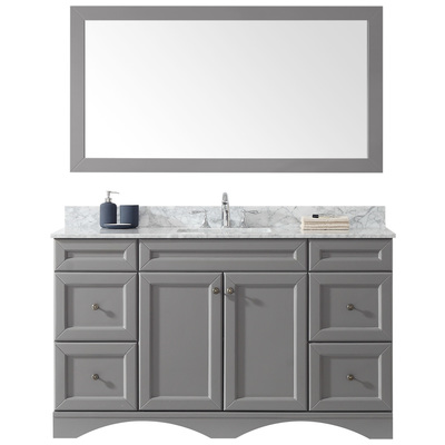 Virtu Bathroom Vanities, Single Sink Vanities, Gray, Complete Vanity Sets, Medium, Transitional, Solid wood frame construction, Freestanding, Bathroom Vanity Set, 840166151174, ES-25060-WMSQ-GR-001
