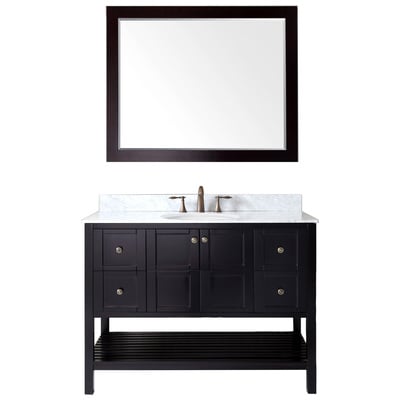 Virtu Bathroom Vanities, Single Sink Vanities, Dark Brown, Complete Vanity Sets, Dark, Transitional, Solid wood frame construction, Freestanding, Bathroom Vanity Set, 840166156094, ES-30048-WMRO-ES-001