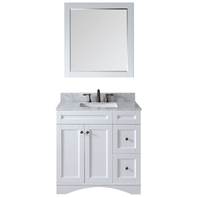 Virtu Bathroom Vanities, Single Sink Vanities, white, Complete Vanity Sets, Light, Transitional, Solid wood frame construction, Freestanding, Bathroom Vanity Set, 840166108475, ES-32036-WMSQ-WH-001