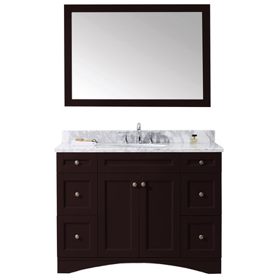 Virtu Bathroom Vanities, Single Sink Vanities, 40-50, Transitional, Dark Brown, Complete Vanity Sets, Dark, Transitional, Solid wood frame construction, Freestanding, Bathroom Vanity Set, 840166102138, ES-32048-WMRO-ES