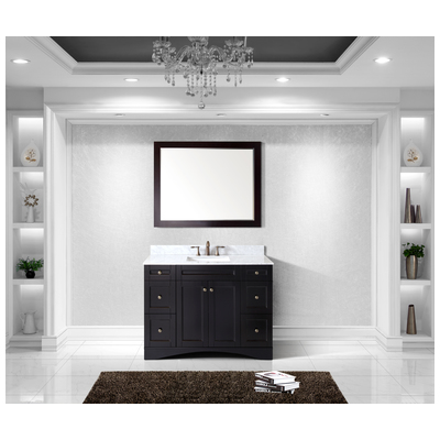Virtu Bathroom Vanities, Single Sink Vanities, Dark Brown, Complete Vanity Sets, Dark, Transitional, Solid wood frame construction, Freestanding, Bathroom Vanity Set, 840166111888, ES-32048-WMSQ-ES-002
