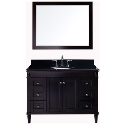 Virtu Bathroom Vanities, Single Sink Vanities, 40-50, Transitional, Dark Brown, Complete Vanity Sets, Dark, Transitional, Solid wood frame construction, Freestanding, Bathroom Vanity Set, 840166131206, ES-40048-BGRO-ES