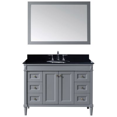 Virtu Bathroom Vanities, Single Sink Vanities, 40-50, Transitional, Gray, Complete Vanity Sets, Medium, Transitional, Solid wood frame construction, Freestanding, Bathroom Vanity Set, 840166131213, ES-40048-BGRO-GR