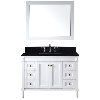 Virtu Bathroom Vanities, Single Sink Vanities, 40-50, Transitional, white, Complete Vanity Sets, Light, Transitional, Solid wood frame construction, Freestanding, Bathroom Vanity Set, 840166131374, ES-40048-BGSQ-WH