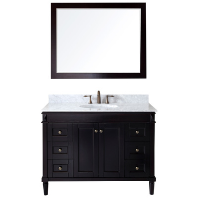 Virtu Bathroom Vanities, Single Sink Vanities, 40-50, Transitional, Dark Brown, Complete Vanity Sets, Dark, Transitional, Solid wood frame construction, Freestanding, Bathroom Vanity Set, 840166102176, ES-40048-WMRO-ES