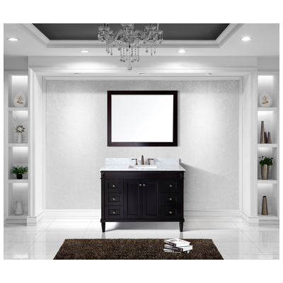 Virtu Bathroom Vanities, Single Sink Vanities, Dark Brown, Complete Vanity Sets, Dark, Transitional, Solid wood frame construction, Freestanding, Bathroom Vanity Set, 840166108529, ES-40048-WMSQ-ES-001