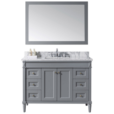 Virtu Bathroom Vanities, Single Sink Vanities, Gray, Complete Vanity Sets, Medium, Transitional, Solid wood frame construction, Freestanding, Bathroom Vanity Set, 840166156469, ES-40048-WMSQ-GR-002