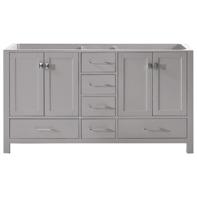 Virtu Bathroom Vanities, 50-70, Transitional, Gray, Cabinets Only, Light, Transitional, Solid wood frame construction, Freestanding, Bathroom Vanity Cabinet, 840166153475, GD-50060-CAB-CG