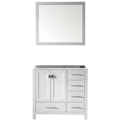 Virtu Bathroom Vanities, Single Sink Vanities, 30-40, Transitional, white, Cabinets Only, Light, Transitional, Solid wood frame construction, Freestanding, Bathroom Vanity Cabinet, 840166100530, GS-50036-CAB-WH