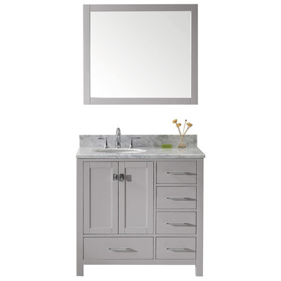 Virtu Bathroom Vanities, Single Sink Vanities, 30-40, Transitional, Gray, Light, Transitional, Solid wood frame construction, Freestanding, Bathroom Vanity Set, 840166152898, GS-50036-WMRO-CG-001