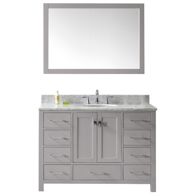 Virtu Bathroom Vanities, Single Sink Vanities, 40-50, Transitional, Gray, Light, Transitional, Solid wood frame construction, Freestanding, Bathroom Vanity Set, 840166152973, GS-50048-WMRO-CG-001