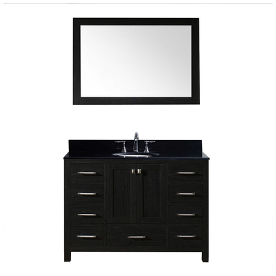 Virtu Bathroom Vanities, Single Sink Vanities, 40-50, Transitional, Gray, Complete Vanity Sets, Dark, Transitional, Plywood Constuction with Veneer Exterior, Freestanding, Bathroom Vanity Set, 840166146644, KS-60048-BGRO-ZG