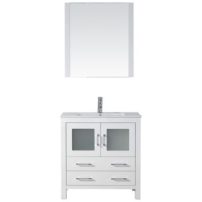 Bathroom Vanities Virtu Dior Plywood Constuction with Venee White Light Freestanding KS-70032-C-WH-001 840166132265 Bathroom Vanity Set Single Sink Vanities 30-40 Modern white With Top and Sink 25 